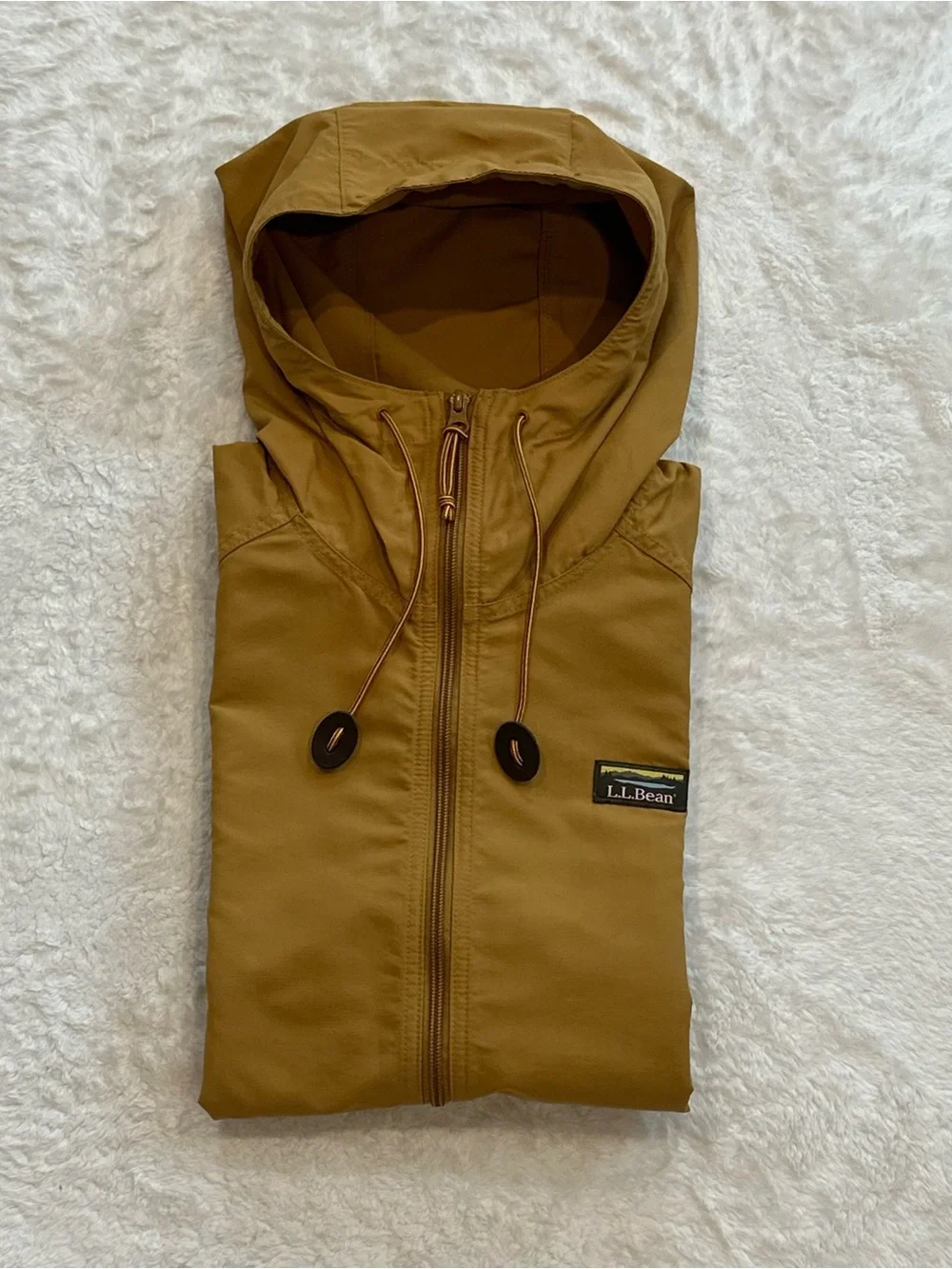 LL Bean Mountain Classic Jacket Full Zip  Colorblock Tan Navy Blue Mens Medium M